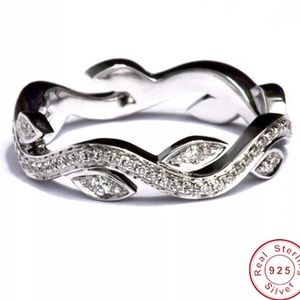 AAA Sterling Silver Promise Engagement Ring. Sz 8